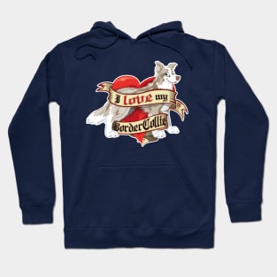 I Love My Border Collie - lilac Merle Hoodie